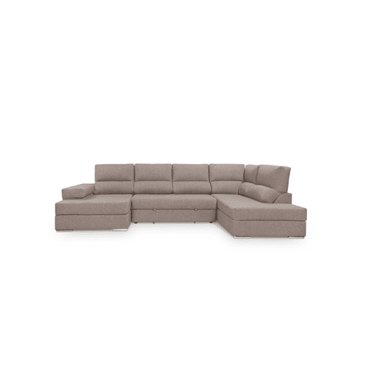 Sofá de canto com cama 5 lugares BARI XXL lado direito cor visón