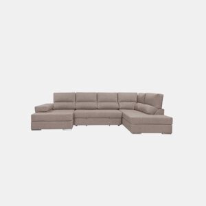 Sofá de canto com cama 5 lugares BARI XXL lado direito cor visón