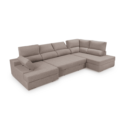 Sofá de canto com cama 5 lugares BARI XXL lado direito cor visón
