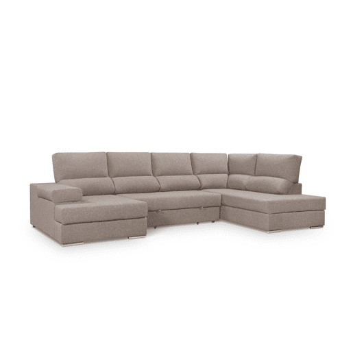 Sofá de canto com cama 5 lugares BARI XXL lado direito cor visón