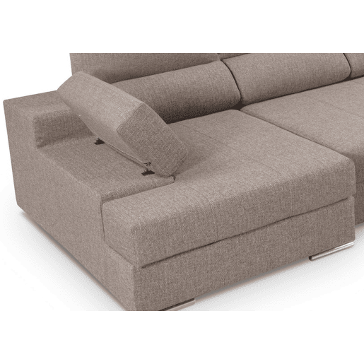 Sofá de canto com cama 5 lugares BARI XXL lado direito cor visón