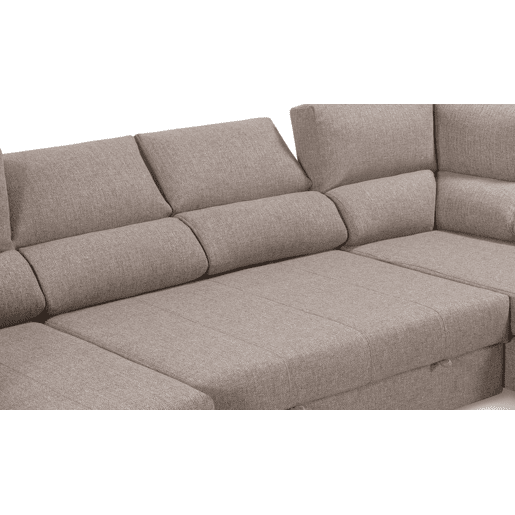 Sofá de canto com cama 5 lugares BARI XXL lado direito cor visón
