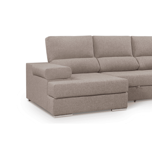 Sofá de canto com cama 5 lugares BARI XXL lado direito cor visón