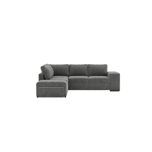 Sofá de canto ELTONEL com cama reversível 3 lugares cinza escuro