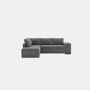 Sofá de canto ELTONEL com cama reversível 3 lugares cinza escuro