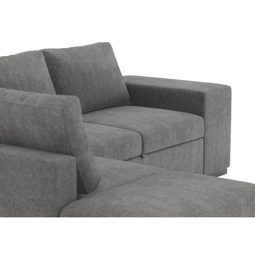 Sofá de canto ELTONEL com cama reversível 3 lugares cinza escuro