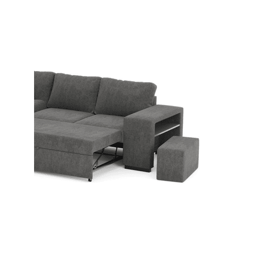 Sofá de canto ELTONEL com cama reversível 3 lugares cinza escuro
