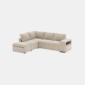 Sofá de canto ELTONEL com cama reversível 3 lugares camelo