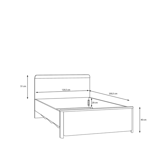 Cama 120x200cm SURFINO cor cinza Cama 120x200cm SURFINO cor cinza