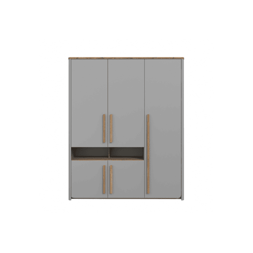 Roupeiro SURFINO portas batentes 158x194cm cinza