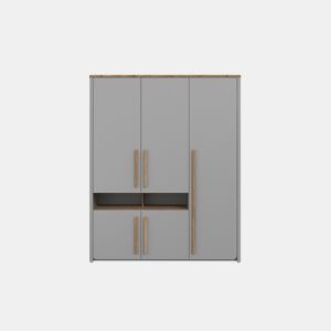 Roupeiro SURFINO portas batentes 158x194cm cinza