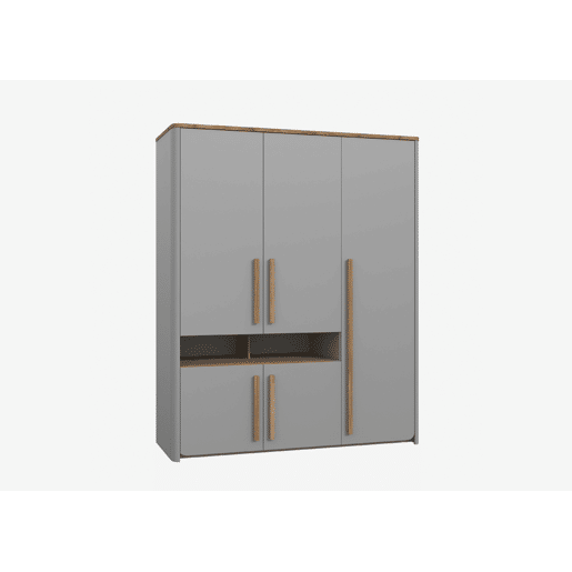 Roupeiro SURFINO portas batentes 158x194cm cinza