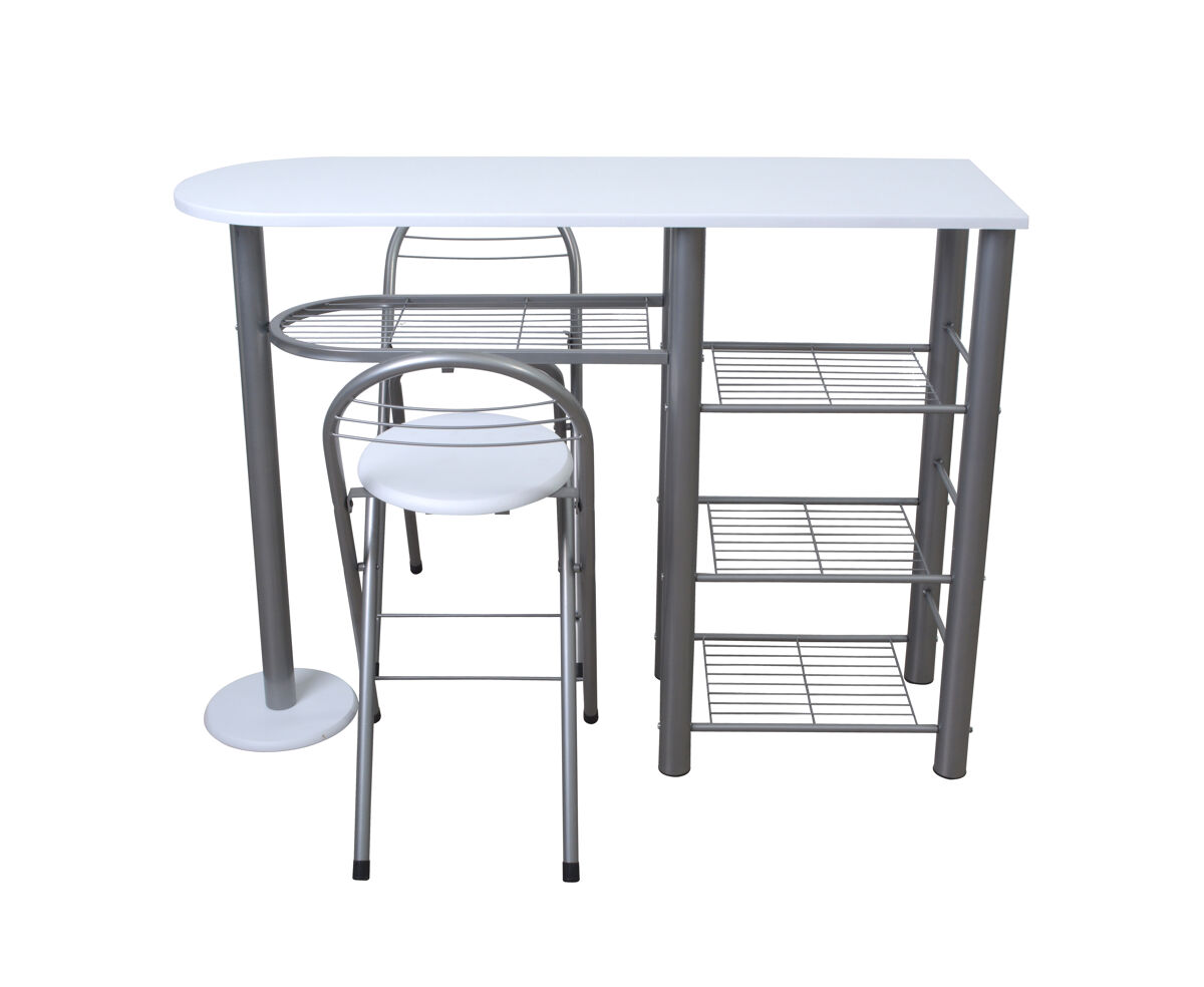 Conjunto barra y 2 taburetes de bar MALACCA II