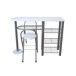 Conjunto barra y 2 taburetes de bar MALACCA II Conjunto barra y 2 taburetes de bar MALACCA II Blanco/ Gris