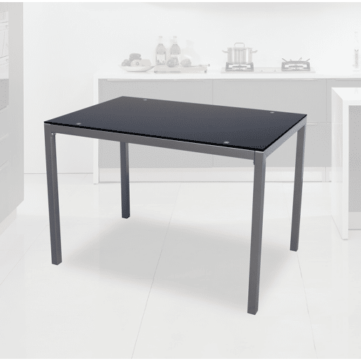 Mesa de cozinha cristal II fixa preta
