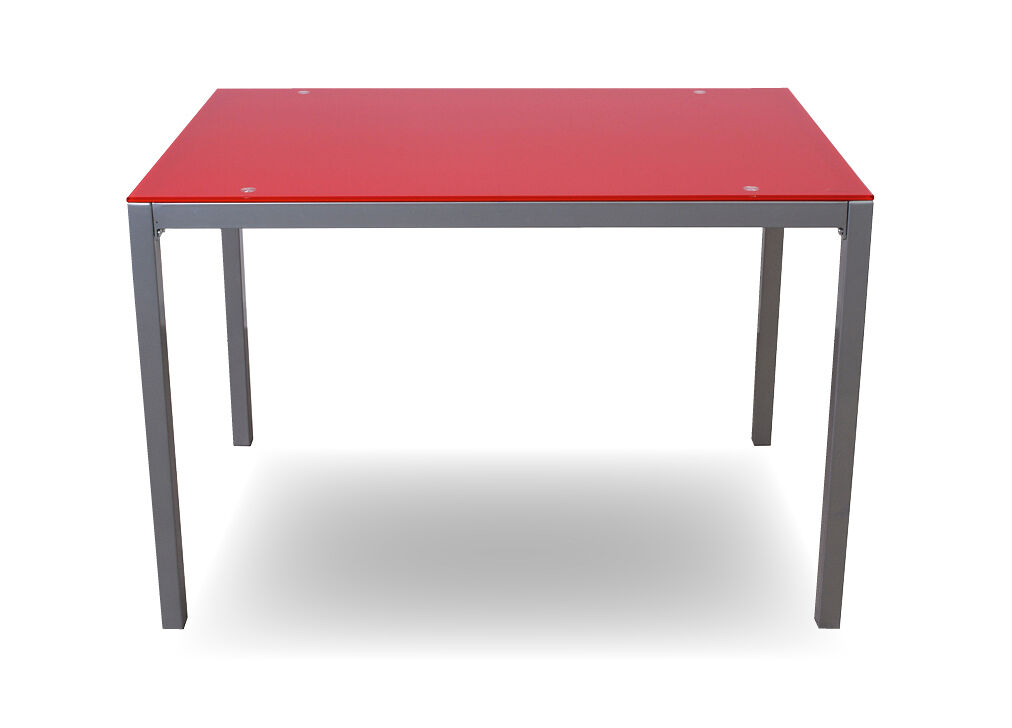 Mesa de cocina cristal ii fija roja - conforama