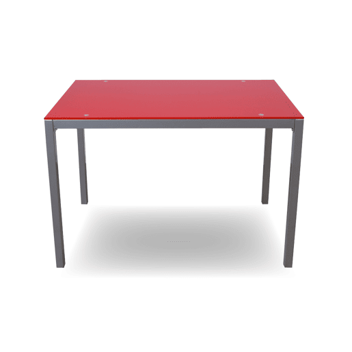 Mesa de cozinha cristal II fixa vermelha