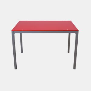 Mesa de cozinha cristal II fixa vermelha