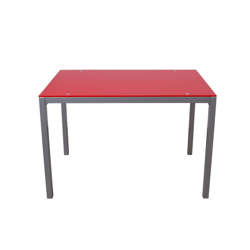 Mesa de cozinha cristal II fixa vermelha