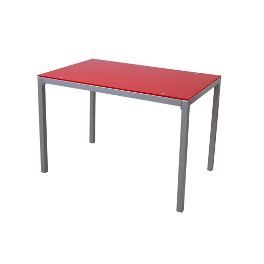 Mesa de cozinha cristal II fixa vermelha