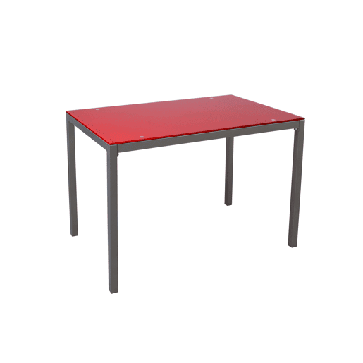 Mesa de cozinha cristal II fixa vermelha
