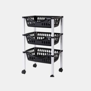Carrinho MULTIUSOS preto opaco 66,5x39,3x26,5cm