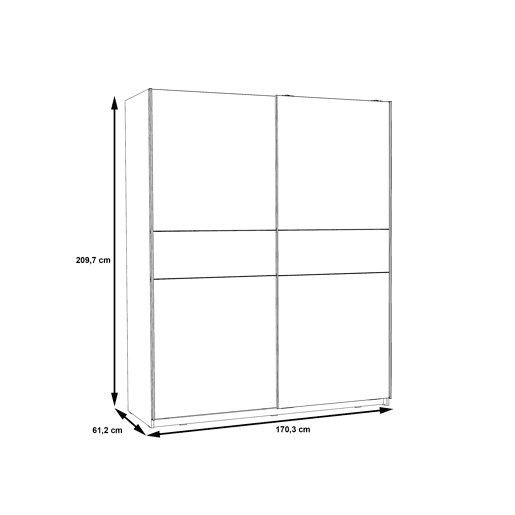 Roupeiro NEVADA portas deslizantes 170x209cm branco Roupeiro NEVADA portas deslizantes 170x209cm branco