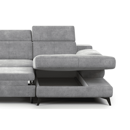 Chaise longue TITUS com cama dereita 4 lugares cinza