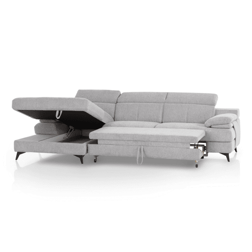 Chaise longue TITUS com cama esquerda 4 lugares cinza