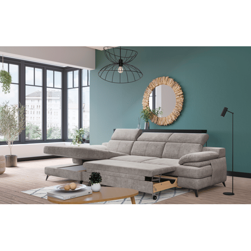 Chaise longue TITUS com cama esquerda 4 lugares bege