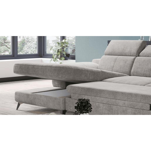 Chaise longue TITUS com cama esquerda 4 lugares bege