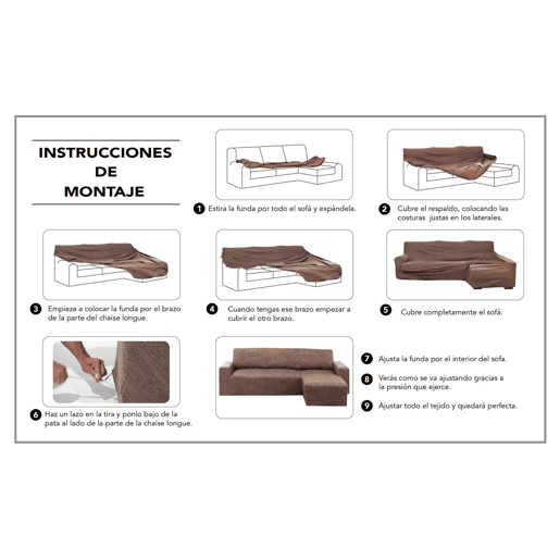 Capa para chaise longue esquerda CAMERON cor bege