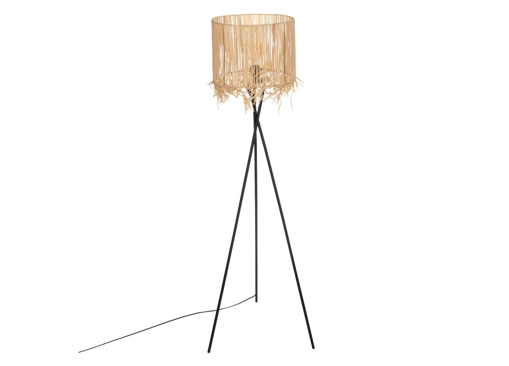 Lámpara de pie SHAKUN de rafia 156cm