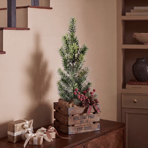 Planta de natal pinho verde KONCE papel e corda