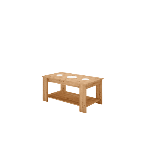 Mesa de centro elevável LUCINDA madeira e branco