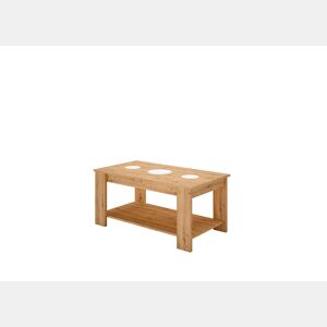 Mesa de centro elevável LUCINDA madeira e branco
