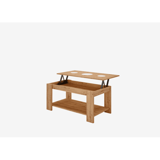 Mesa de centro elevável LUCINDA madeira e branco
