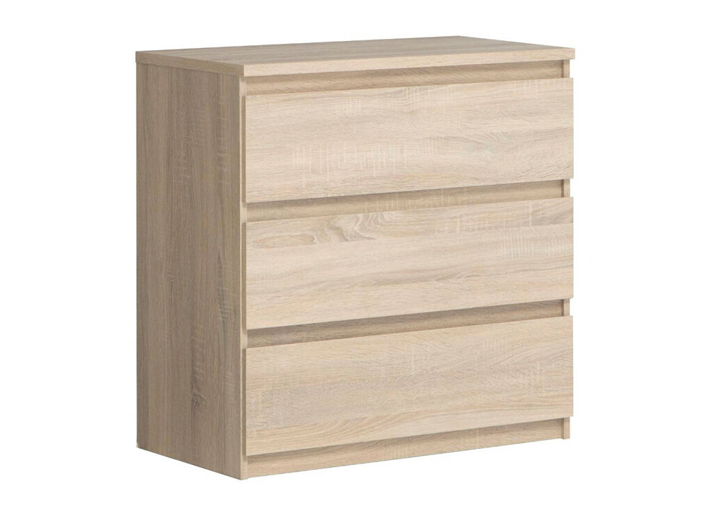 Cómoda NEVADA auxiliar 3 cajones roble