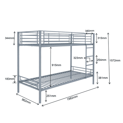 Beliche 90x190cm com barreira protetora JORDAN