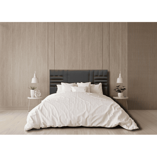 Cabeceira KANSAS tecido cinza escuro 160x120cm