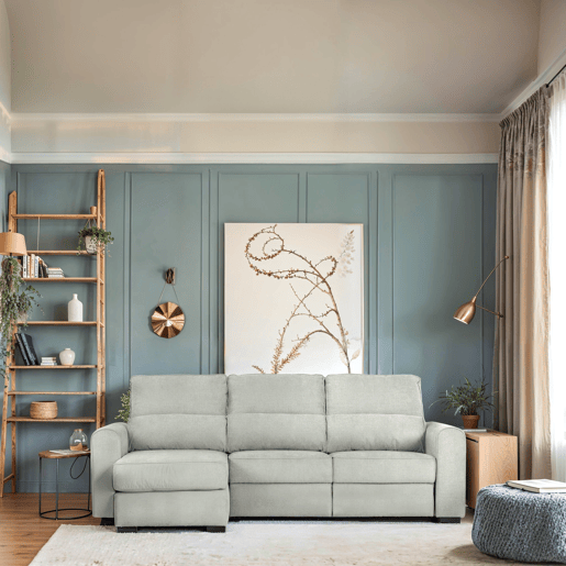 Chaise longue com cama CONNOR esquerda 3 lugares cinza Chaise longue com cama CONNOR esquerda 3 lugares cinza