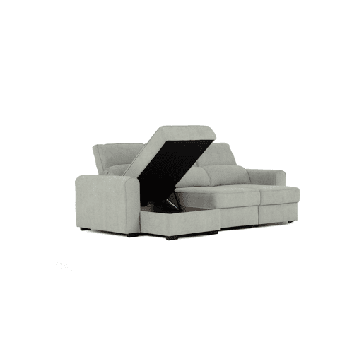 Chaise longue com cama CONNOR esquerda 3 lugares cinza Chaise longue com cama CONNOR esquerda 3 lugares cinza