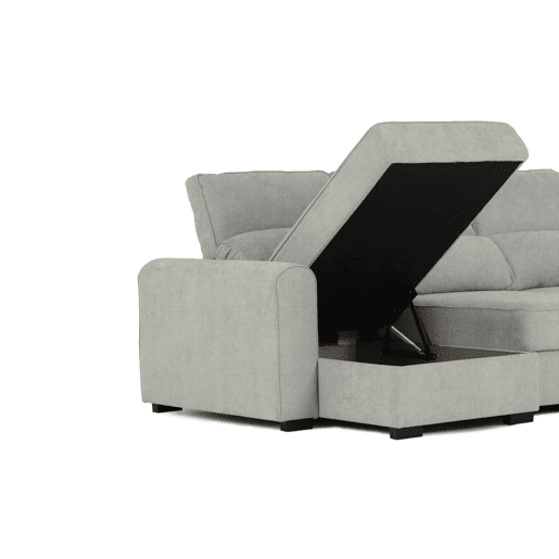 Chaise longue com cama CONNOR esquerda 3 lugares cinza Chaise longue com cama CONNOR esquerda 3 lugares cinza