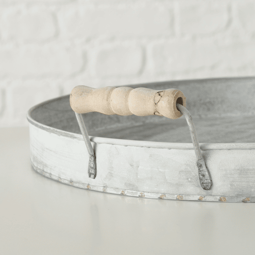 Bandeja de metal cinzenta SILVIA 34cm