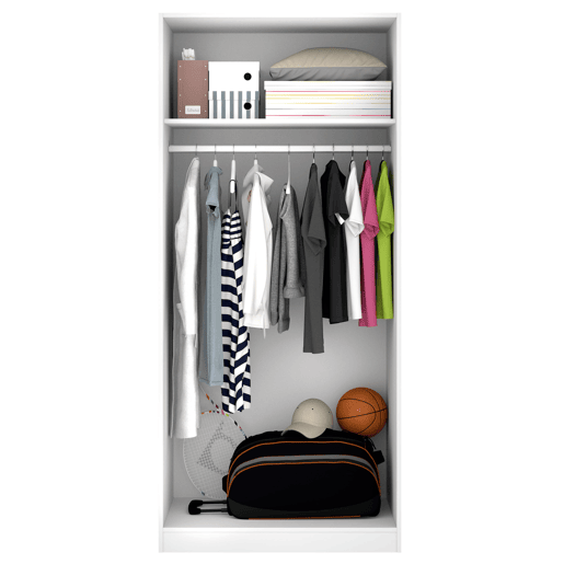 Roupeiro PRACTIK portas batentes 81x184cm branco Roupeiro PRACTIK portas batentes 81x184cm branco