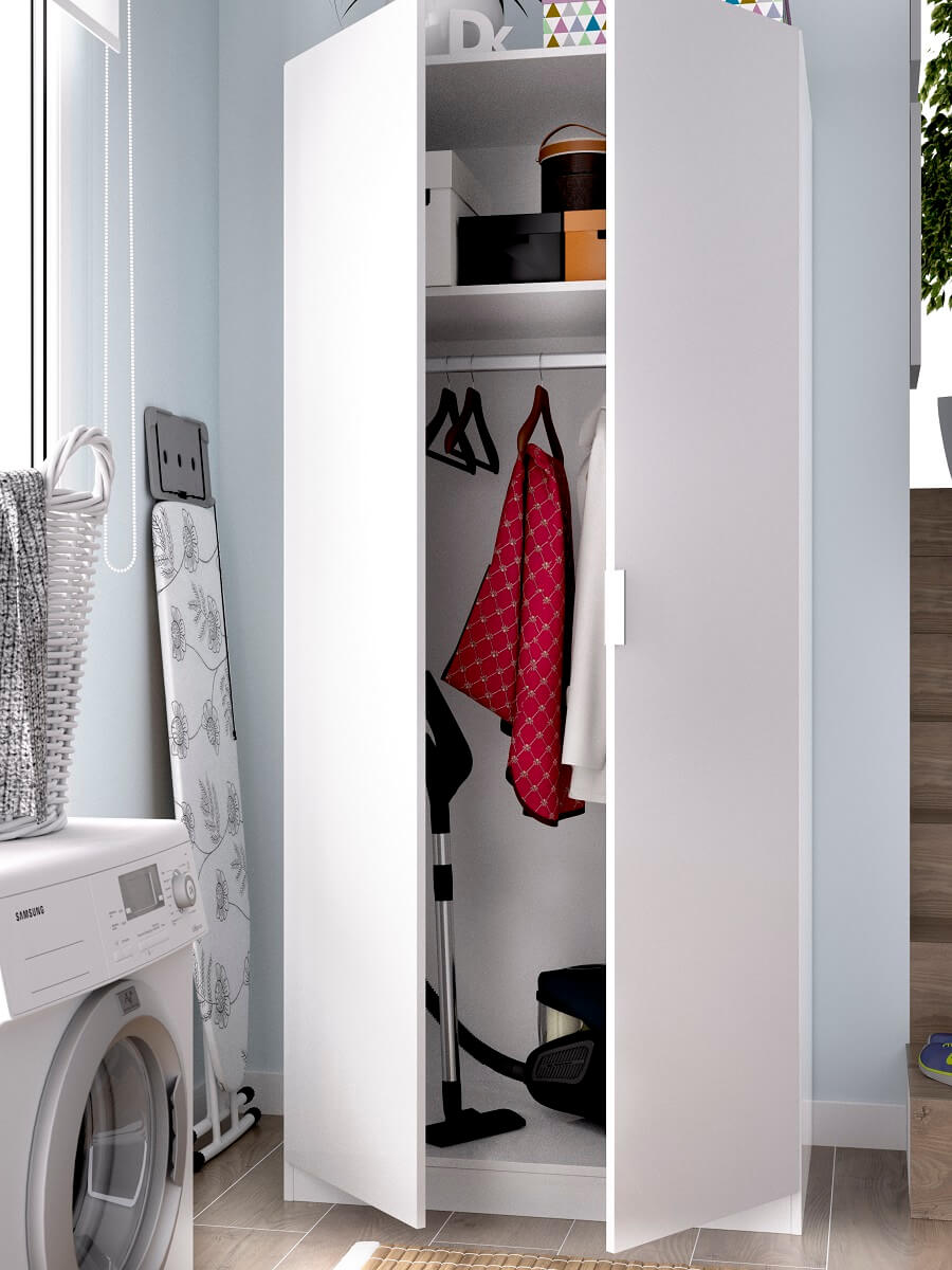 Armario PRACTIK puertas batientes 81x184cm blanco