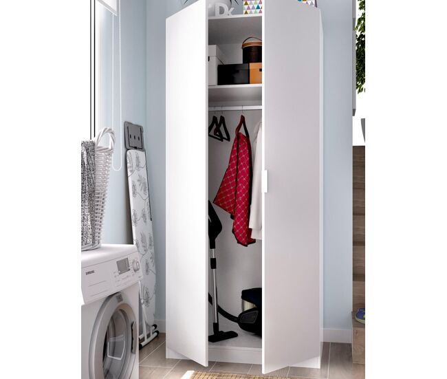 Armario practik puertas batientes 81x184cm blanco - conforama