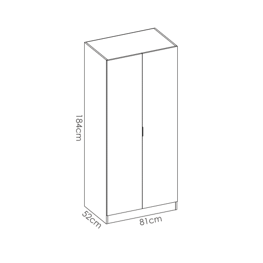 Roupeiro PRACTIK portas batentes 81x184cm branco Roupeiro PRACTIK portas batentes 81x184cm branco