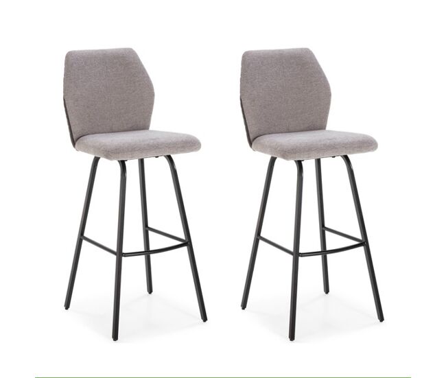 Pack de 2 taburetes altos paul gris claro