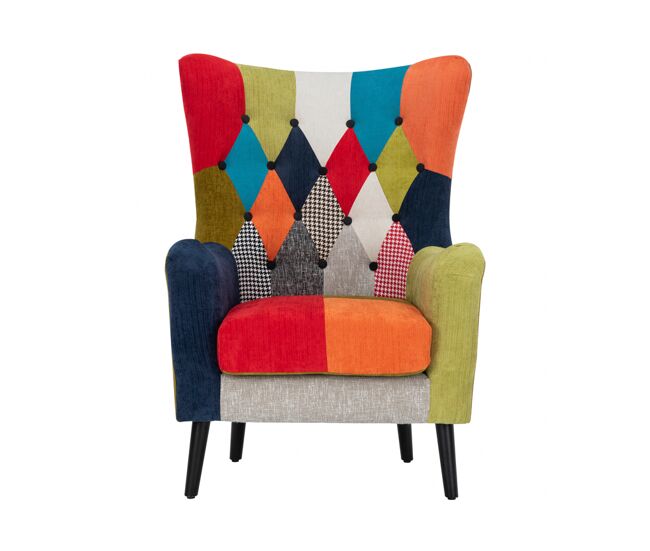 Sillón circo estampado patchwork - conforama